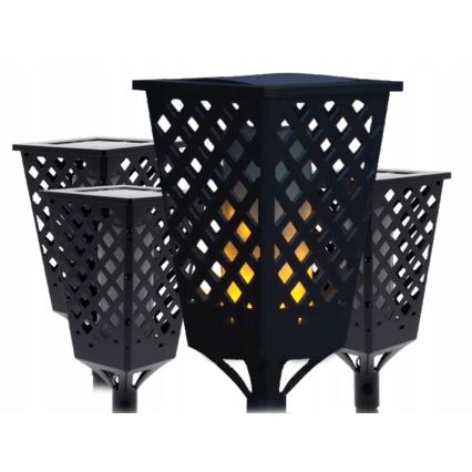 LED sončna svetilka s senzorjem LED/0,6W/5,5V IP65 2000 mAh 107 cm črna