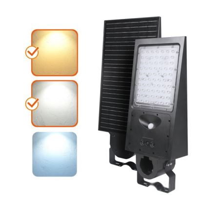 Zatemnjevalna LED sončna ulična svetilka s senzorjem STREET LED/30W/9,6V 3000/4000K 6000 mAh IP65 + daljinski upravljalnik