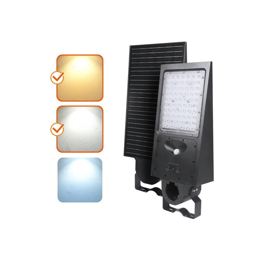 Zatemnjevalna LED sončna ulična svetilka s senzorjem STREET LED/30W/9,6V 3000/4000K 6000 mAh IP65 + daljinski upravljalnik