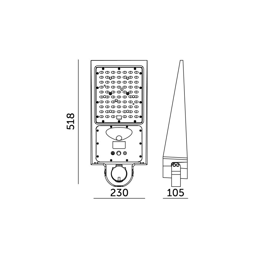 Zatemnjevalna LED sončna ulična svetilka s senzorjem STREET LED/30W/9,6V 3000/4000K 6000 mAh IP65 + daljinski upravljalnik