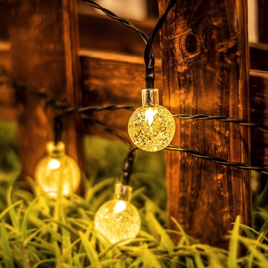 LED sončni dekorativni niz 50xLED/8 načinov 500 mAh 9,5 m IP67 topla bela