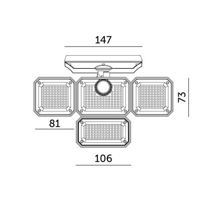 LED sončni reflektor s senzorjem GLOW LED/2,5W/3,7V 6500K IP44 2400 mAh + daljinski upravljalnik