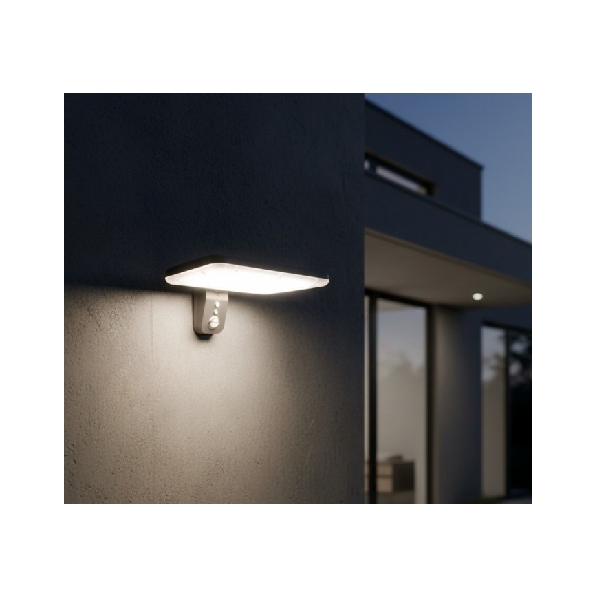LED solarna stenska svetilka s senzorjem PHOENIX LED/15W/3,2V 3000/4000K IP65 6000 mAh