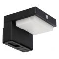 LED sončno stensko svetilo s senzorjem LED/5W/3,7V 2000 mAh IP44 črna