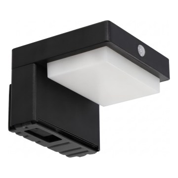 LED sončno stensko svetilo s senzorjem LED/5W/3,7V 2000 mAh IP44 črna