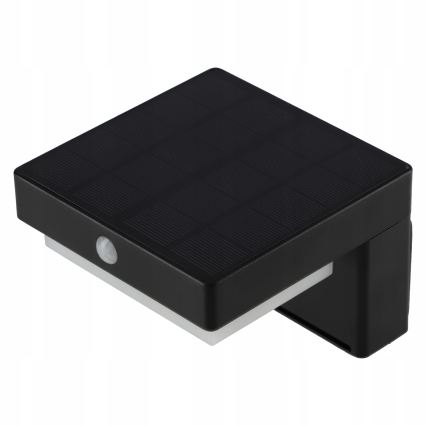 LED sončno stensko svetilo s senzorjem LED/5W/3,7V 2000 mAh IP44 črna