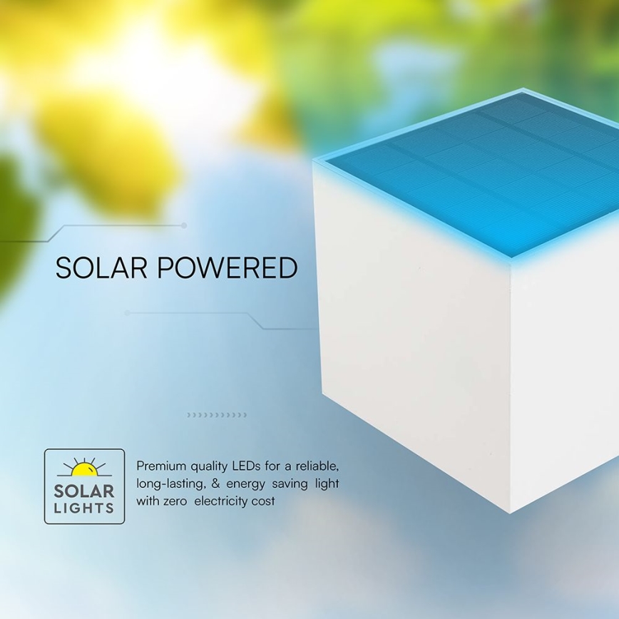 LED solarna stenska svetilka s senzorjem LED/9W/5V 3000/4000/5000K IP65 2600 mAh bela