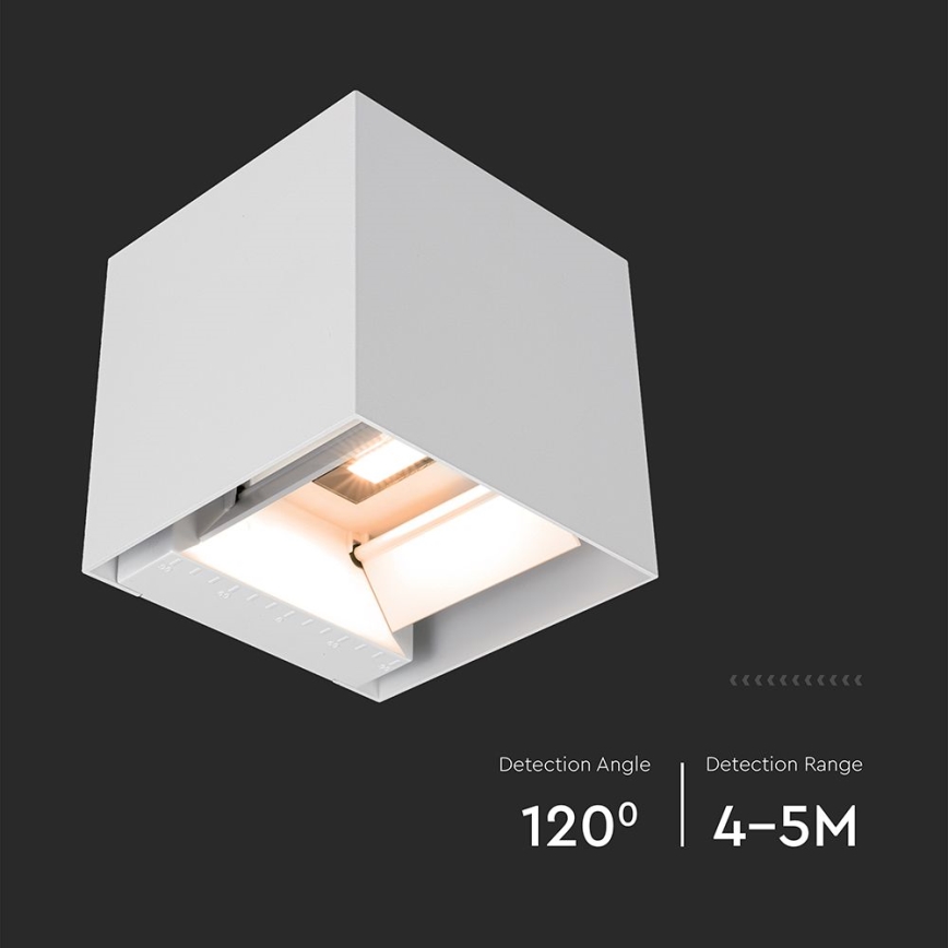 LED solarna stenska svetilka s senzorjem LED/9W/5V 3000/4000/5000K IP65 2600 mAh bela