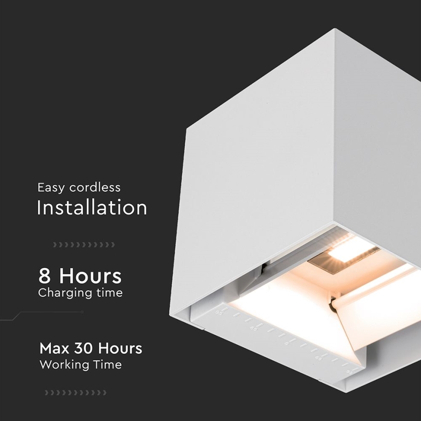 LED solarna stenska svetilka s senzorjem LED/9W/5V 3000/4000/5000K IP65 2600 mAh bela