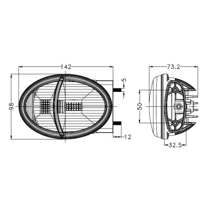LED Sprednja luč za traktor LED/102W/10-30V IP69 5700K pravokotni