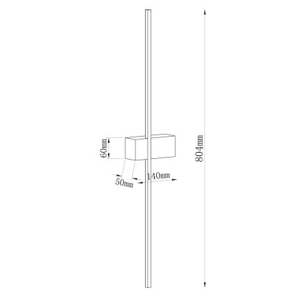 LED stenska svetilka AISHA LED/12W/230V 4000K 80 cm zlata