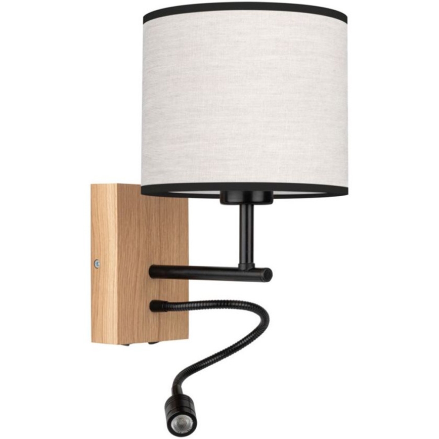 LED Stenska svetilka BOHO 1xE27/25W/230V + LED/1W/230V hrast