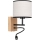 LED Stenska svetilka BOHO 1xE27/25W/230V + LED/1W/230V hrast