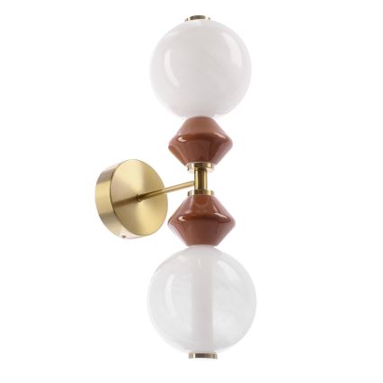 LED stenska svetilka FLORES 2xLED/5W/230V zlata/rjava