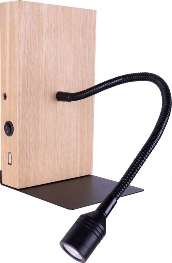 LED Stenska svetilka LECTOR LED/2,5W/230V USB hrast