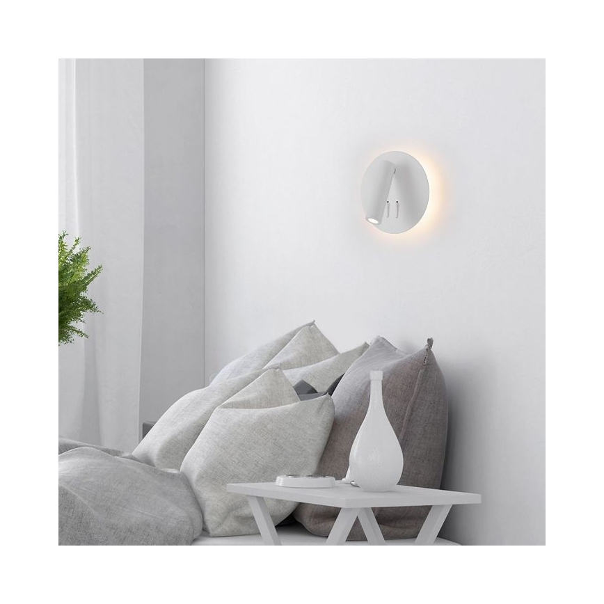 LED Stenska svetilka LED/3W/230V + LED/6W/230V 3000K bela