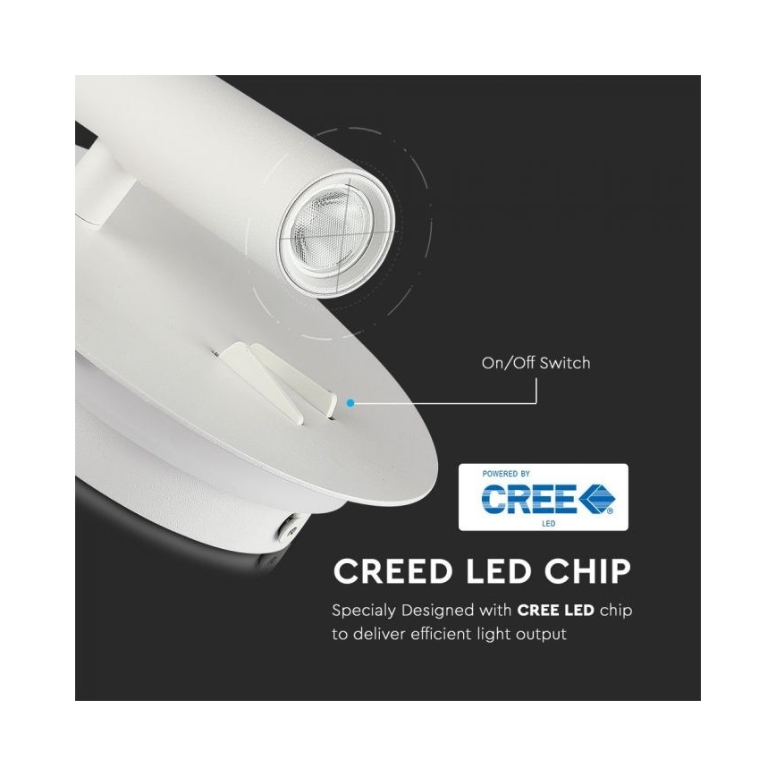 LED Stenska svetilka LED/3W/230V + LED/6W/230V 3000K bela