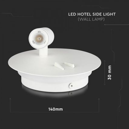 LED Stenska svetilka LED/3W/230V + LED/6W/230V 3000K bela