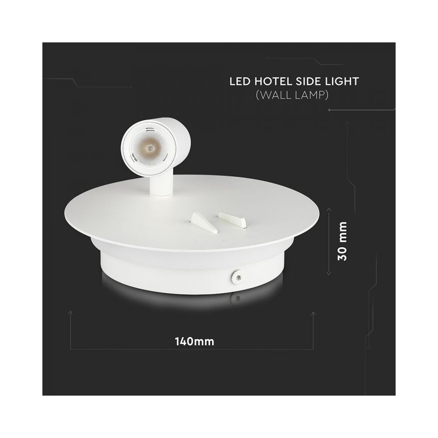 LED Stenska svetilka LED/3W/230V + LED/6W/230V 3000K bela