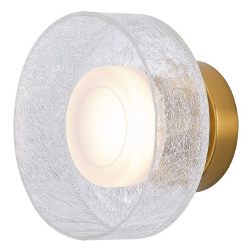 LED Stenska svetilka LED/8W/230V 3000K zlata/prozorna