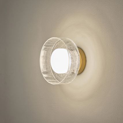 LED Stenska svetilka LED/8W/230V 3000K zlata/prozorna