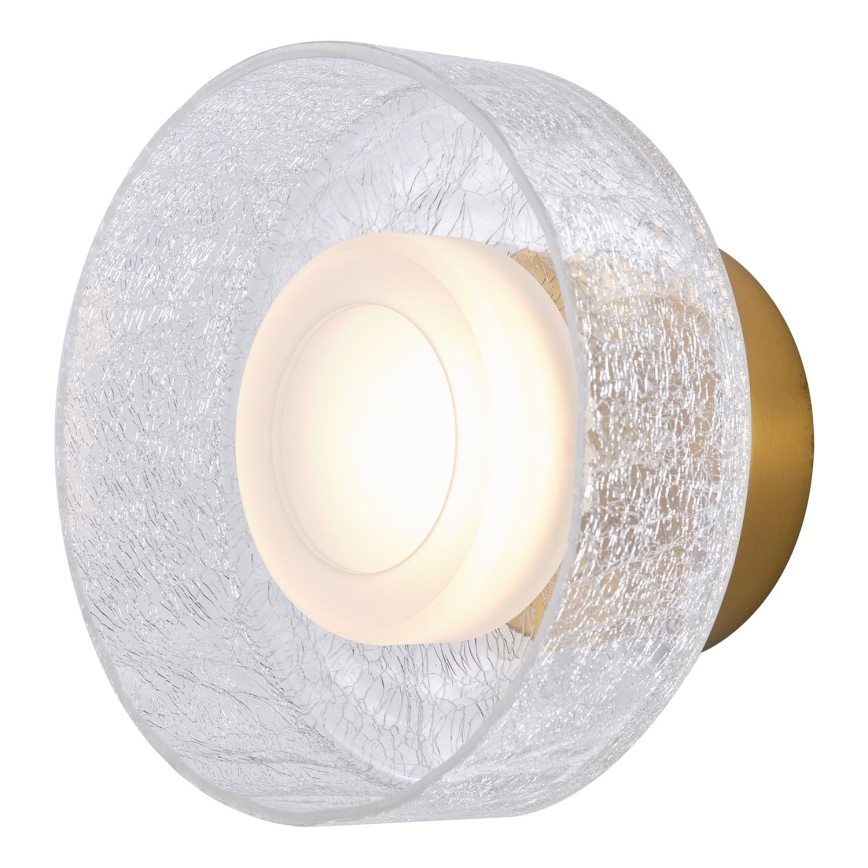 LED Stenska svetilka LED/8W/230V 3000K zlata/prozorna