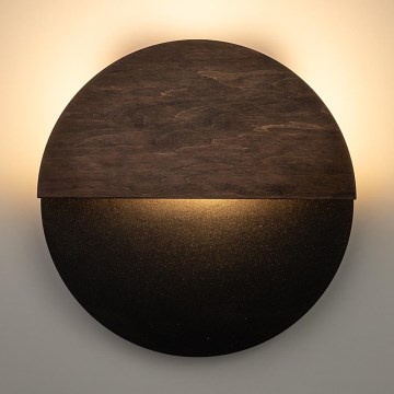 LED Stenska svetilka LUNA LED/7W/230V pr. 26 cm črna/rjava