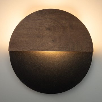 LED Stenska svetilka LUNA LED/7W/230V pr. 36 cm črna/rjava