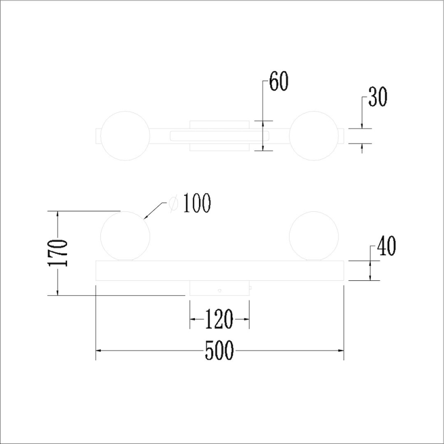 LED Stenska svetilka MAGNET LED/13W/230V + 2xG9/60W 3000/4000K črna