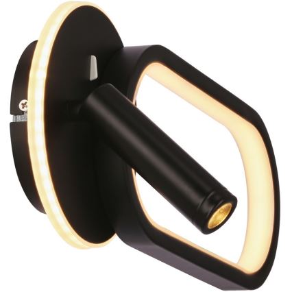 LED Stenska svetilka MONET LED/13W/230V + LED/2W 3000/4000/6000K črna