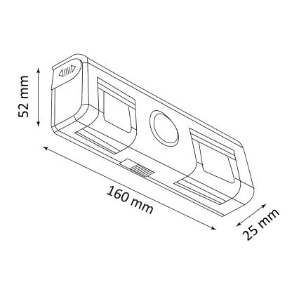 LED Stenska svetilka s senzorjem LED/3xAAA/4,5V