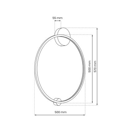 LED Stenska svetilka SATURNO LED/25W/230V pr. 50 cm IP44 antracit