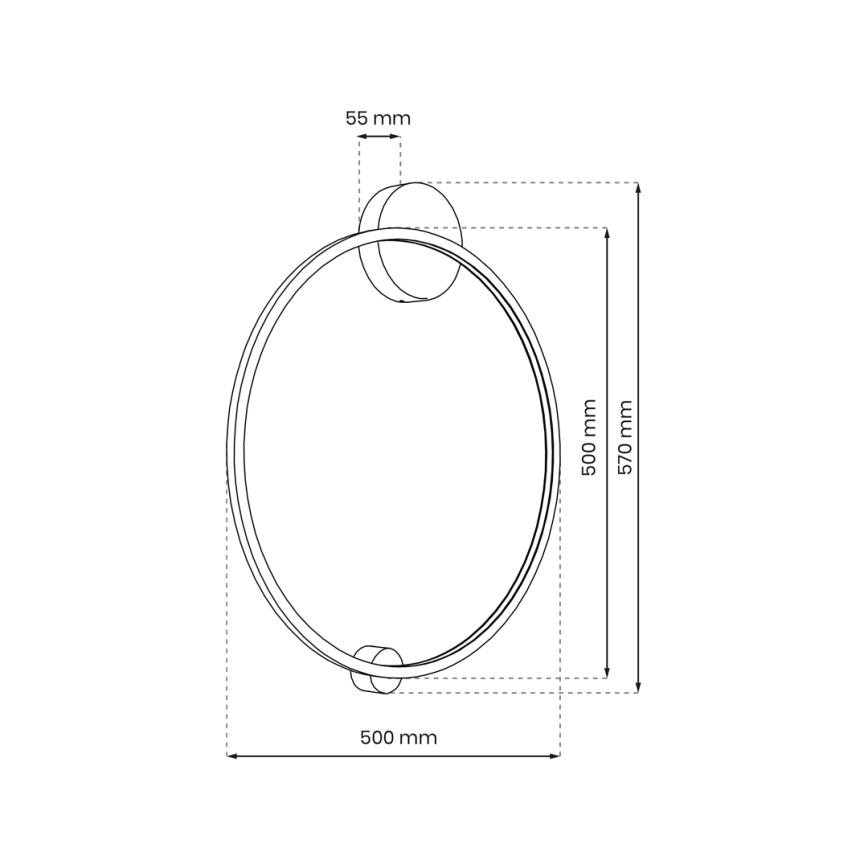 LED Stenska svetilka SATURNO LED/25W/230V pr. 50 cm IP44 antracit