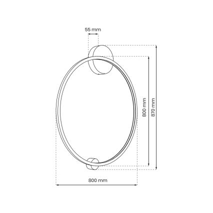 LED Stenska svetilka SATURNO LED/46W/230V pr. 80 cm IP44 zlata