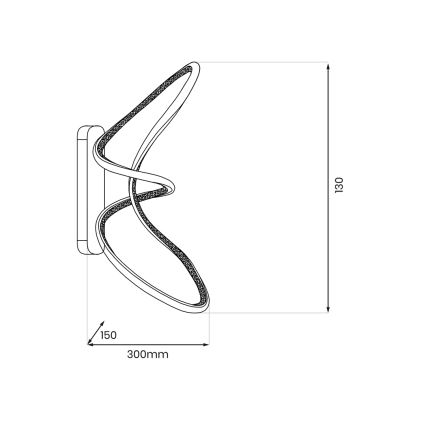 LED Stenska svetilka TESORO LED/15W/230V črna