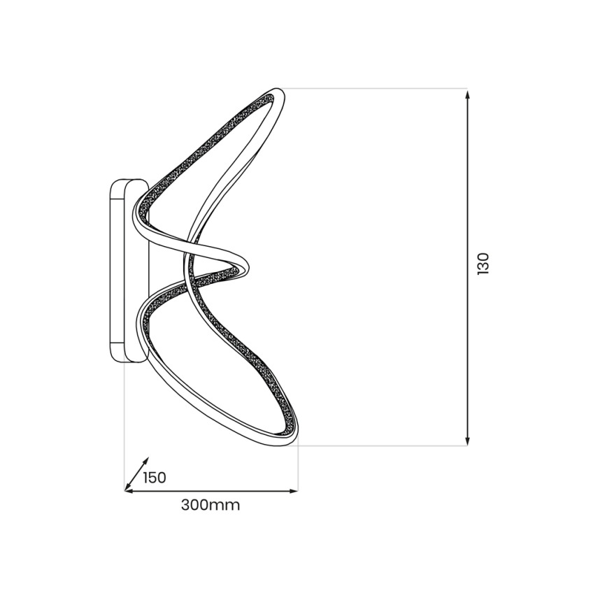 LED Stenska svetilka TESORO LED/15W/230V črna