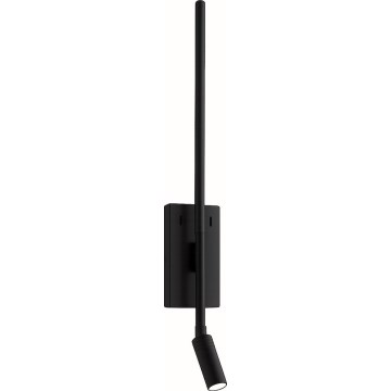 LED stenska svetilka TORCH LED/6W/230V + LED/3W črna