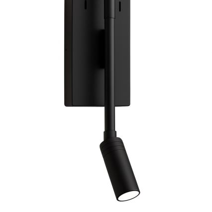 LED stenska svetilka TORCH LED/6W/230V + LED/3W črna