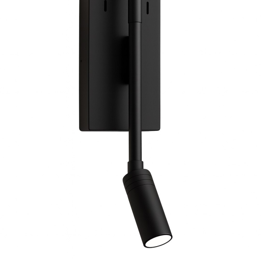 LED stenska svetilka TORCH LED/6W/230V + LED/3W črna