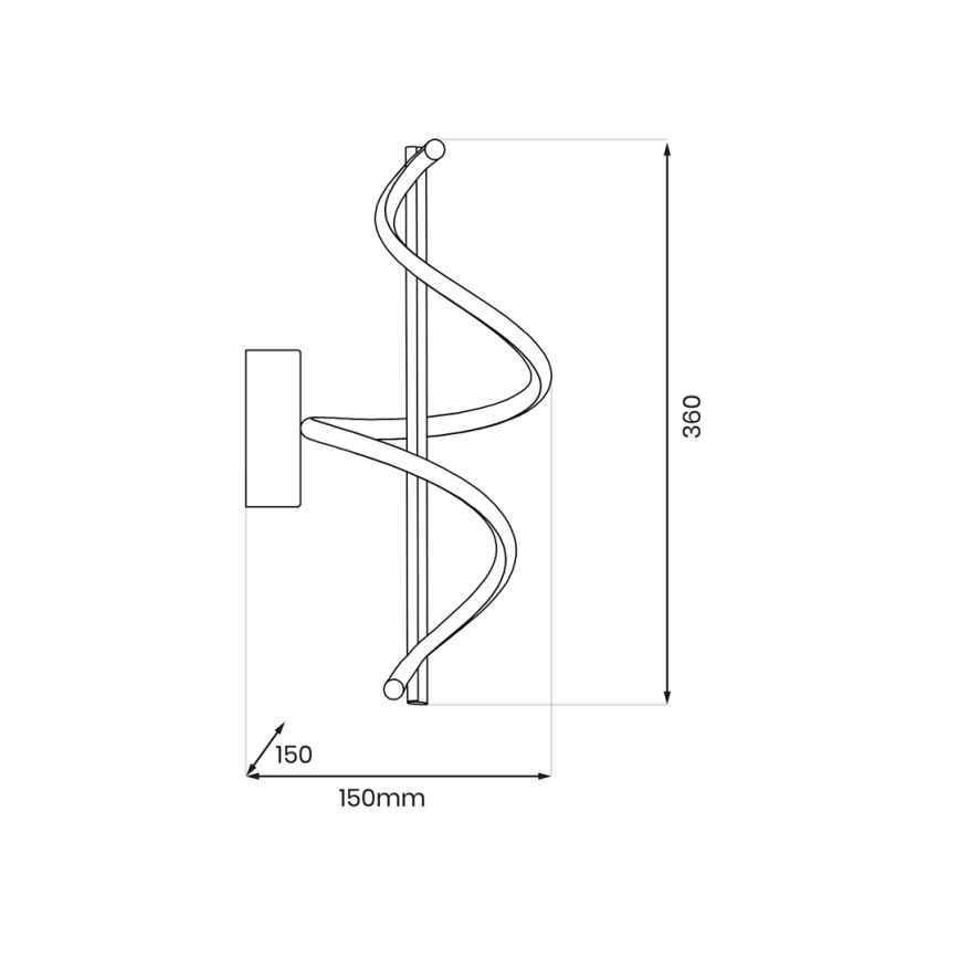 LED Stenska svetilka TWIST LED/12W/230V črna
