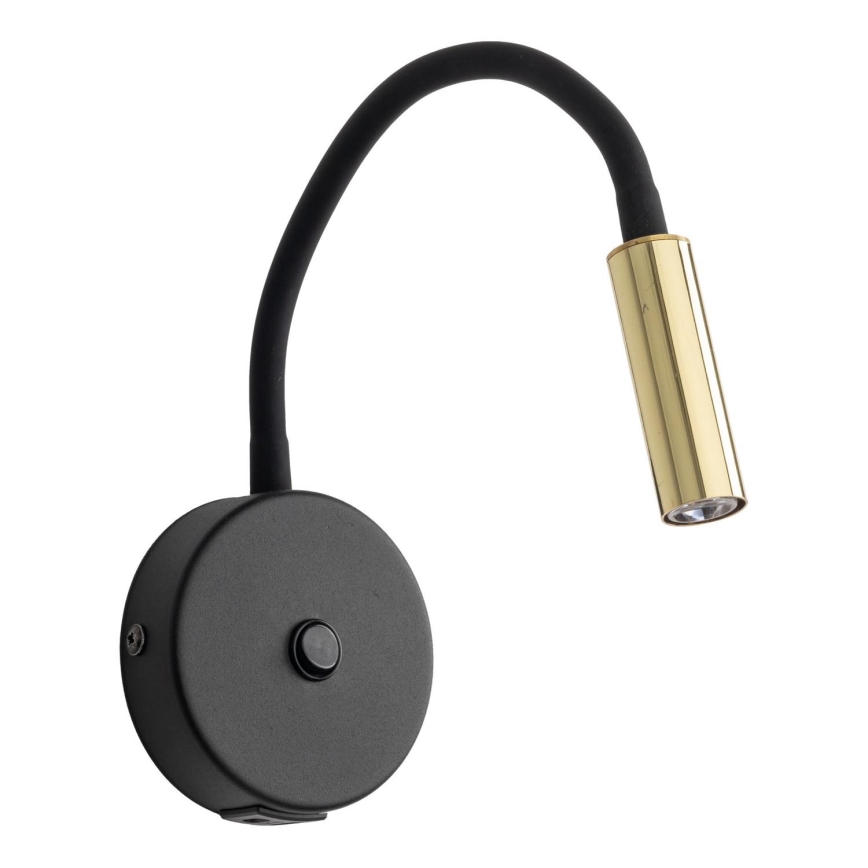 LED Stenska svetilka z USB port LAGOS 1xG9/3W/5V 4000K črna/zlata
