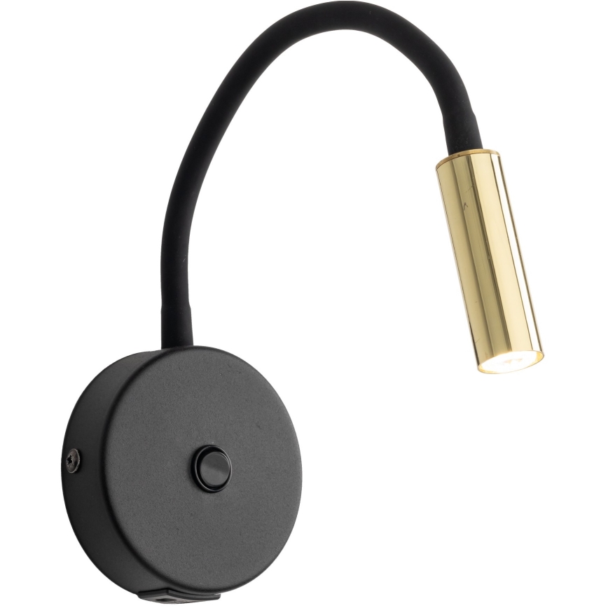 LED Stenska svetilka z USB port LAGOS 1xG9/3W/5V 4000K črna/zlata