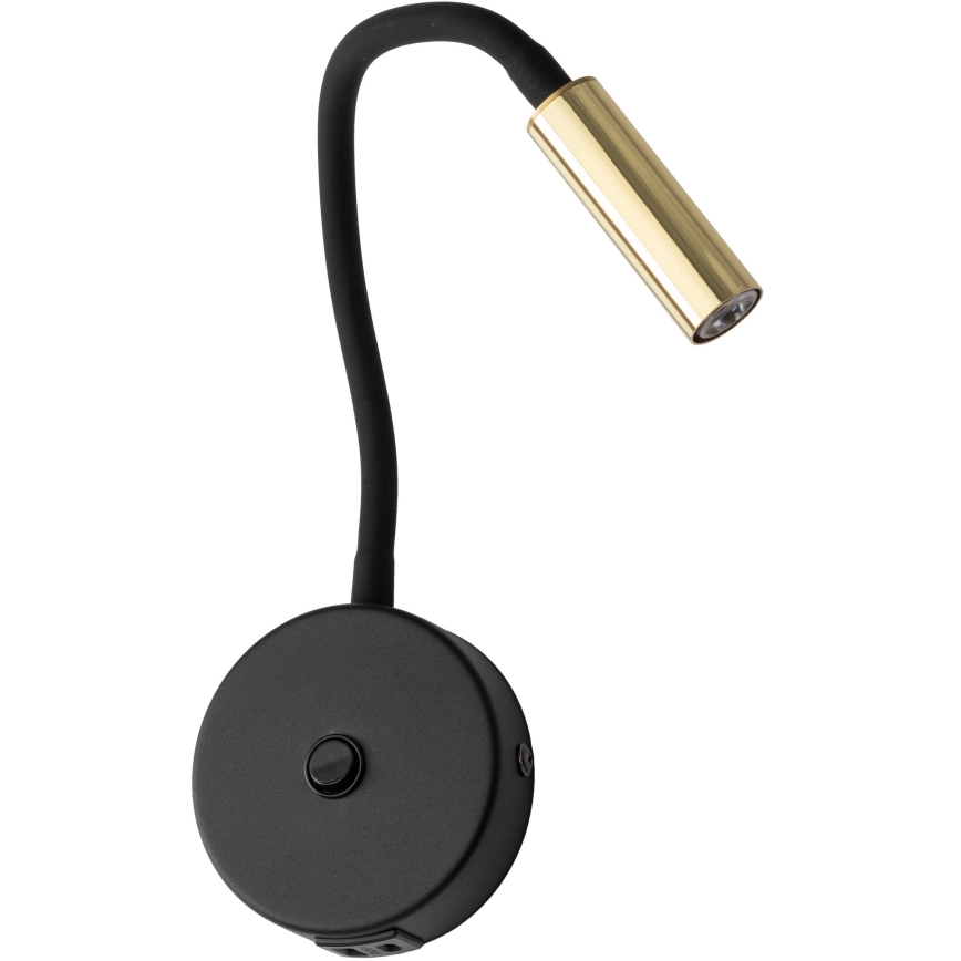 LED Stenska svetilka z USB port LAGOS 1xG9/3W/5V 4000K črna/zlata