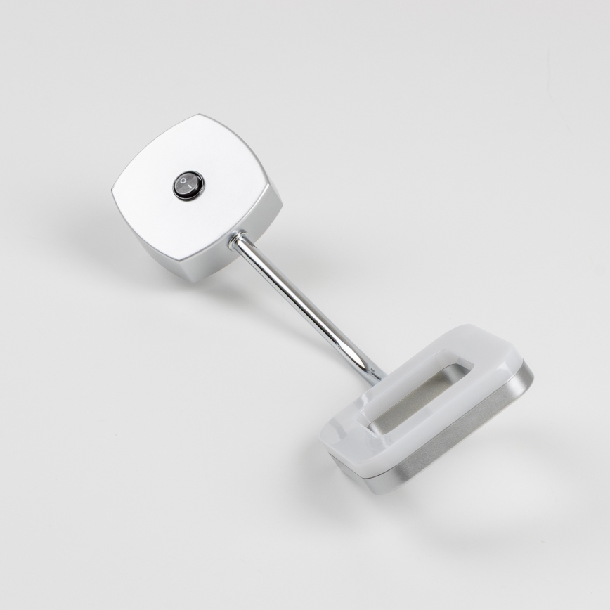 LED stenska svetilka za vtičnico LED/3,2W/230V matni krom