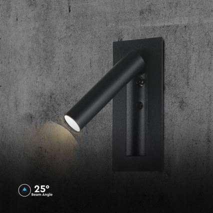 LED stenska točkovna svetilka LED/2W/230V 3000K črna