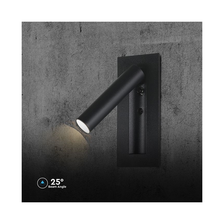 LED stenska točkovna svetilka LED/2W/230V 3000K črna