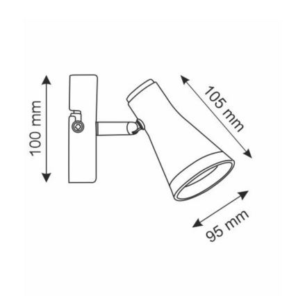 LED Stenski reflektor BERG LED/4,2W/230V črn