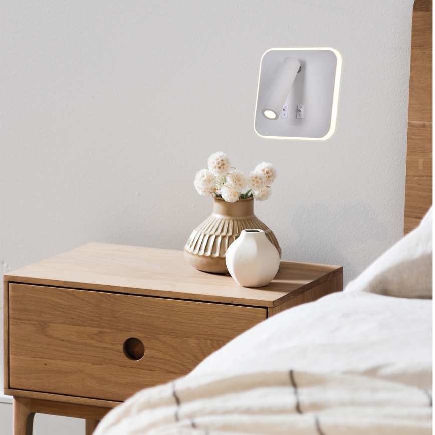 LED Stenski reflektor IRIS LED/14W/230V 3000K bela
