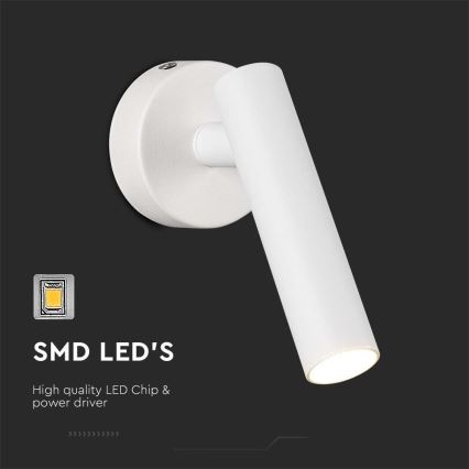 LED Stenski reflektor LED/2W/230V 3000K bela