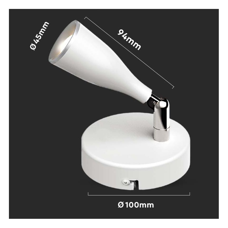 LED Stenski reflektor LED/4,5W/230V 4000K bela